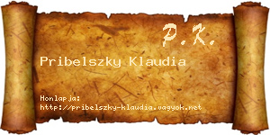 Pribelszky Klaudia névjegykártya